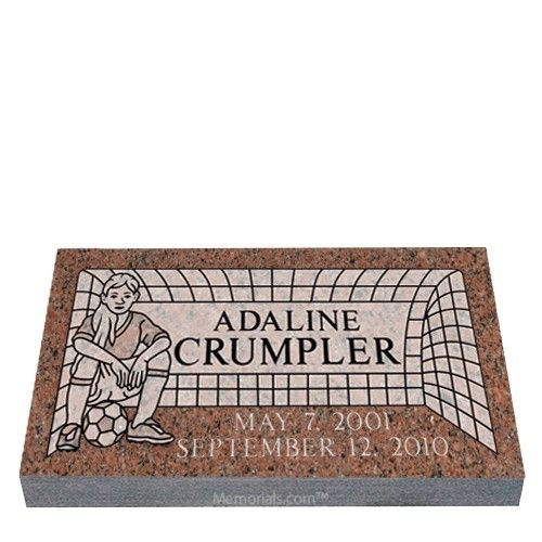 Soccer Girl Infant Granite Grave Marker