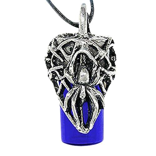 Spider Blue Cremation Necklace Urn