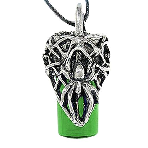 Spider Green Cremation Necklace Urn