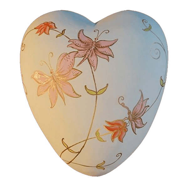 Springtime Ceramic Heart Urns