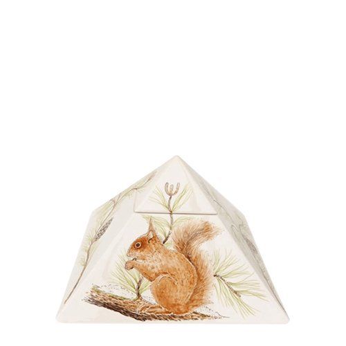 Squirrel Pyramid Keepsake Ceramic Urn