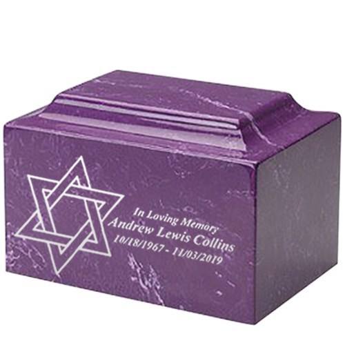 Star of David Amethyst Marble Urn