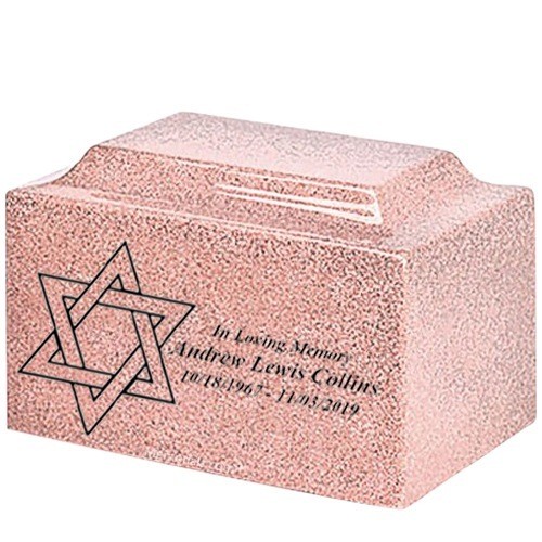 Star of David Champagne Marble Urn