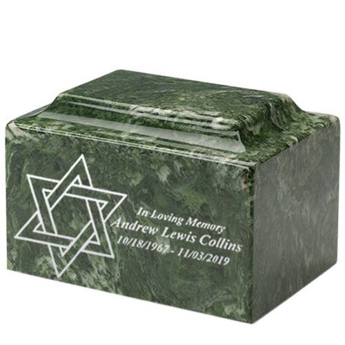 Star of David Emerald Marble Urn