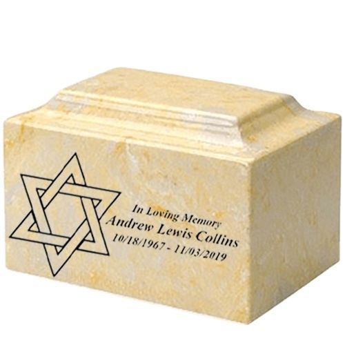 Star of David Gold Marble Urn