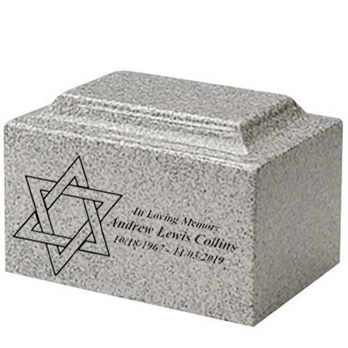 Star of David Mist Grey Marble Urn