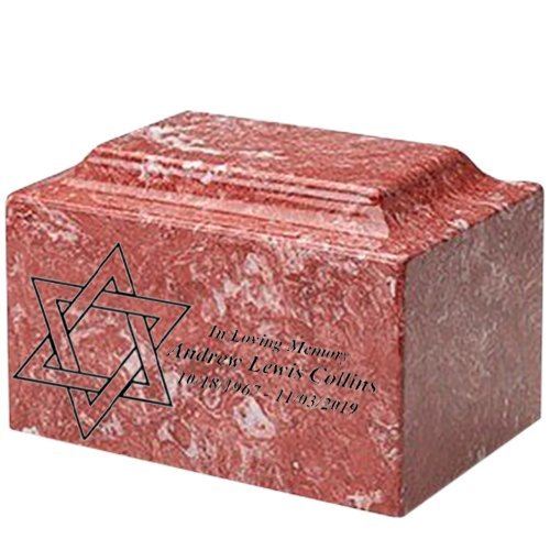 Star of David Rose Marble Urn