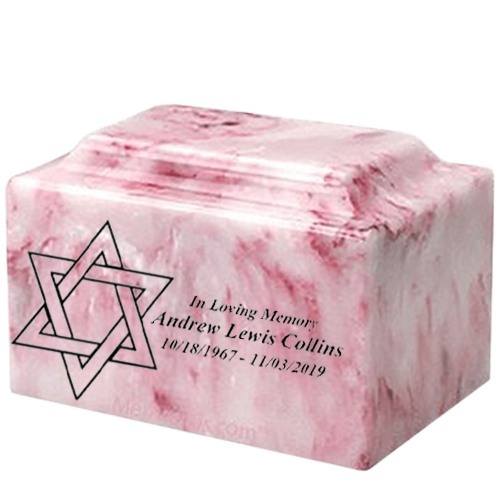 Star of David Ruby Onyx Marble Urn