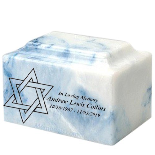 Star of David Sapphire Onyx Marble Urn