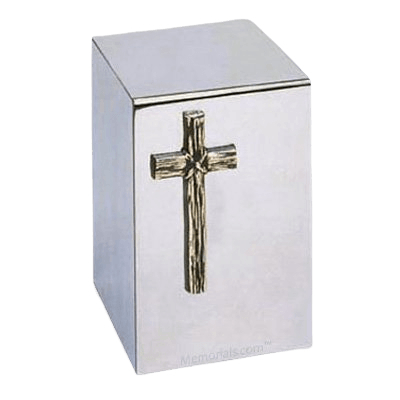 Rugged Cross Steel Cremation Urn