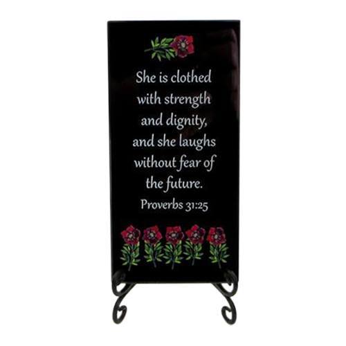 Strength and Dignity Glass Plaque