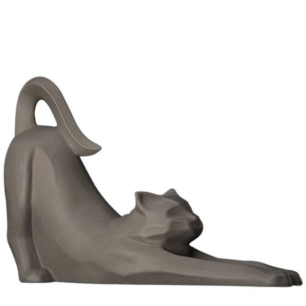 Stretching Ash Cat Ceramic Urn