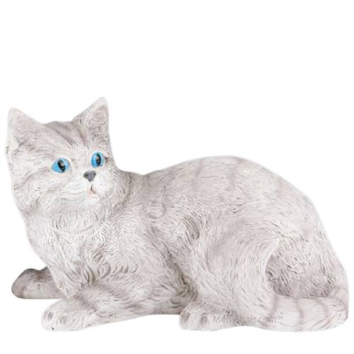 Striped Gray Cat Cremation Urn
