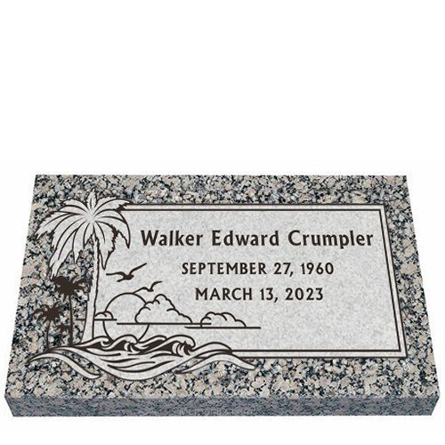 Sunset Waves Granite Grave Marker 20 x 10