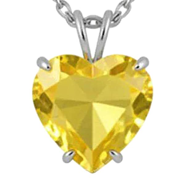 Sunshine Yellow Heart Cremation Crystal Necklace