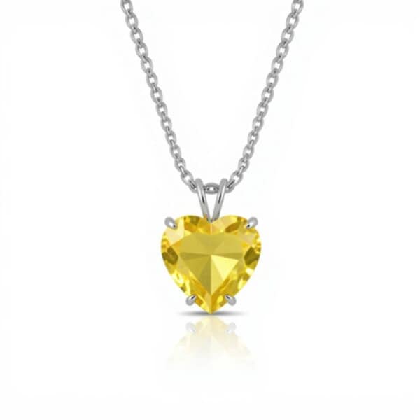 Sunshine Yellow Heart Cremation Diamond Necklace