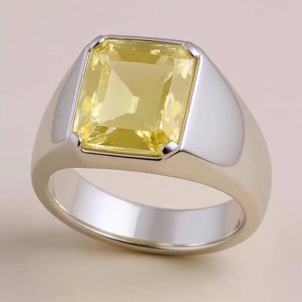 Sunshine Yellow Mens Cremation Diamond Ring