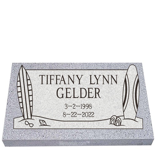 Surfs Up Granite Grave Marker 20 x 10