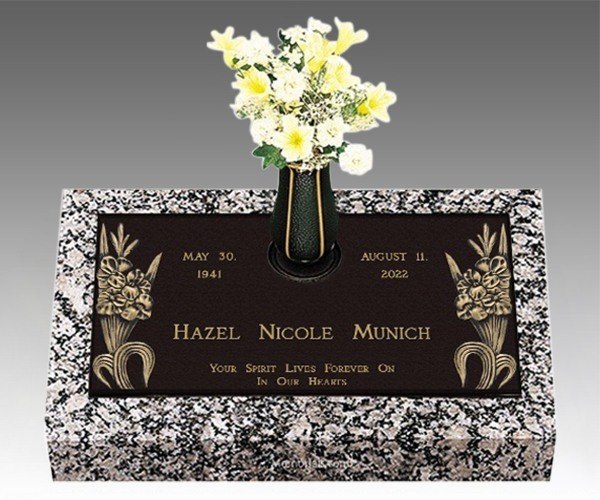 Sweet Gladiola Bronze Grave Marker 24 x 12