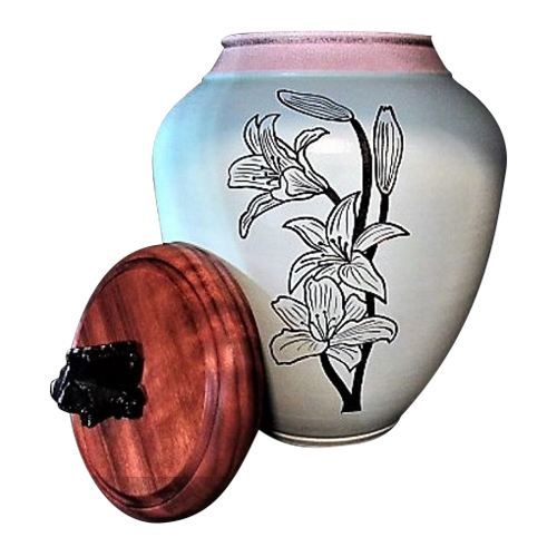 Sweet Lily Blooms Cremation Urn