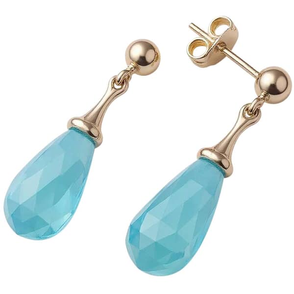 Teardrop Blue Cremation Diamond Earrings