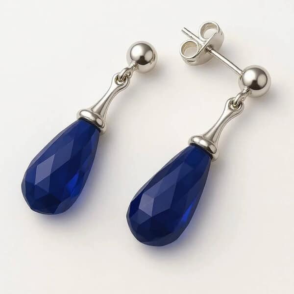 Teardrop Pacific Blue Cremation Diamond Earrings