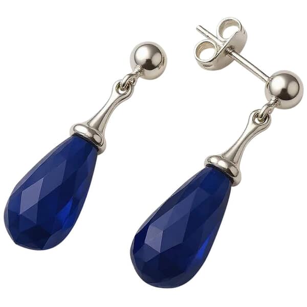 Teardrop Pacific Blue Cremation Diamond Earrings