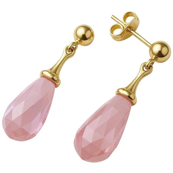 Teardrop Pink Cremation Diamond Earrings