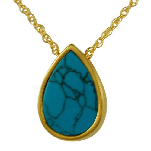 Turquoise Tear Drop Keepsake Pendant IV