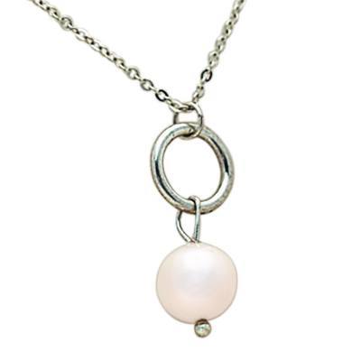 Teardrop White Pearl Cremation Pendant