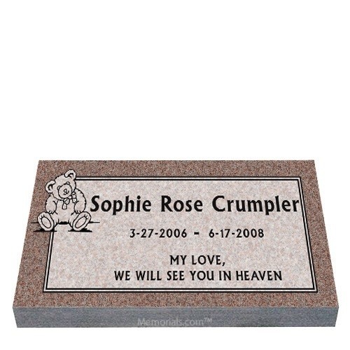 Teddy Bear Child Granite Grave Marker