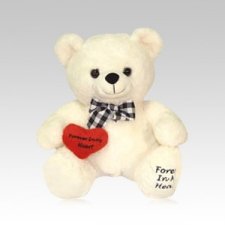 White Teddy Bear Keepsake Urn