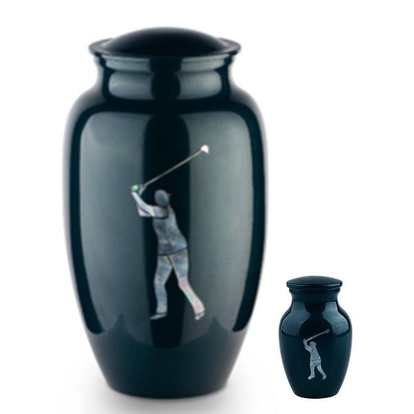 Tee Time Golf Metal Urns