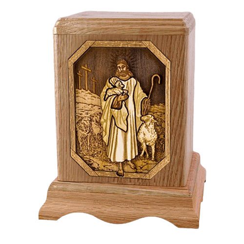 Lord is my Shepherd Oak Companion Urn