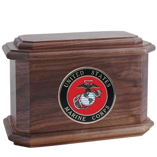 Patriot Marines Walnut Wood Urn