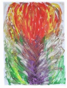 Explosion in Life Cremation Ash Painting