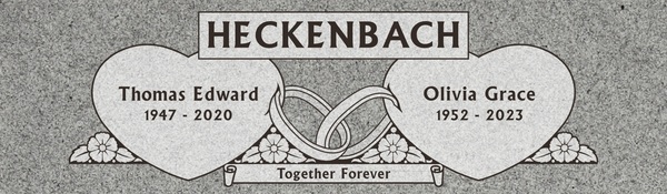 Together Forever Companion Granite Headstone 48 x 14