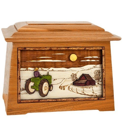 Tractor & Moon Mahogany Aristocrat Cremation Urn