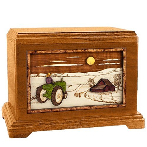 Tractor & Moon Mahogany Hampton Cremation Urn