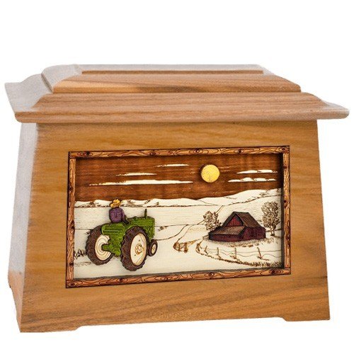 Tractor & Moon Oak Aristocrat Cremation Urn