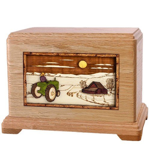 Tractor & Moon Oak Hampton Cremation Urn