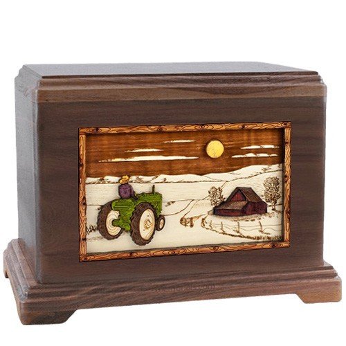 Tractor & Moon Walnut Hampton Cremation Urn