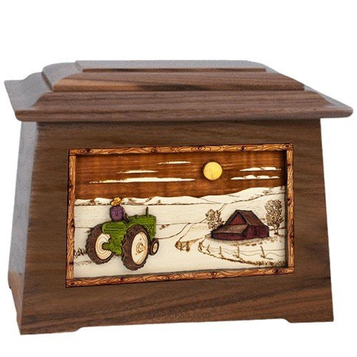 Tractor & Moon Wood Cremation Urns