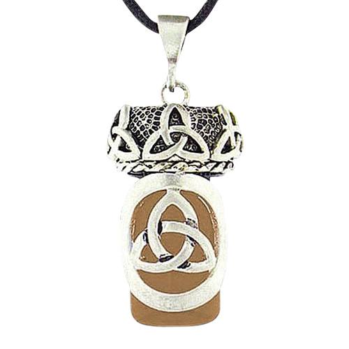 Celtic Trinity Brown Glass Cremation Necklace