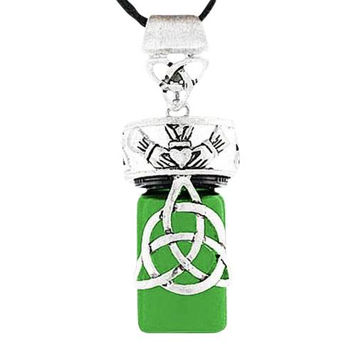 Trinity Heart Green Cremation Necklace