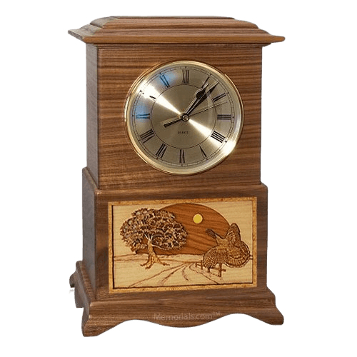 Turkey Clock Walnut Cremation Urn