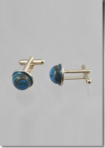 Turquoise Ash Cremation Cuff Links