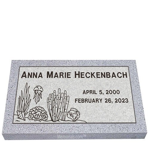 Under The Sea Granite Grave Marker 20 x 10