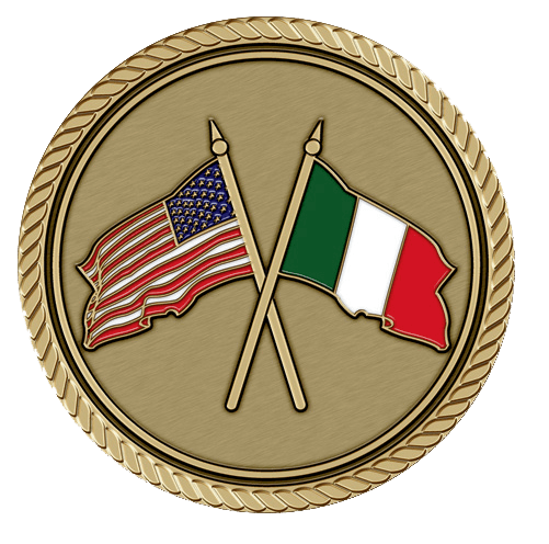 United States and Italian Flag Medallion
