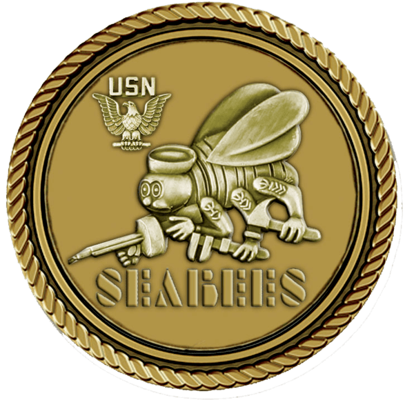 United States Navy Seabees Bronze Large Medallion